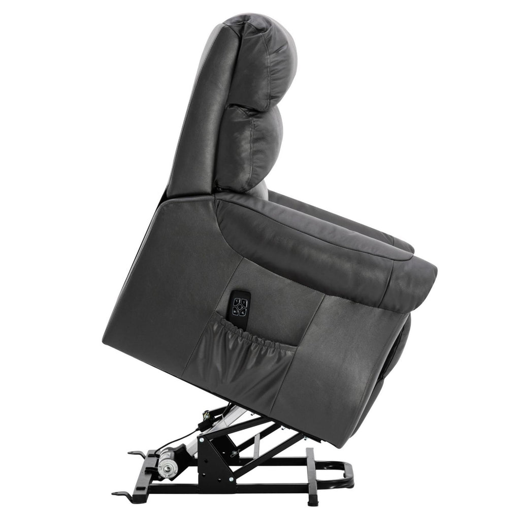 The Amesbury Dual Motor Riser Recliner Electric Mobility Chair - Grey Leather