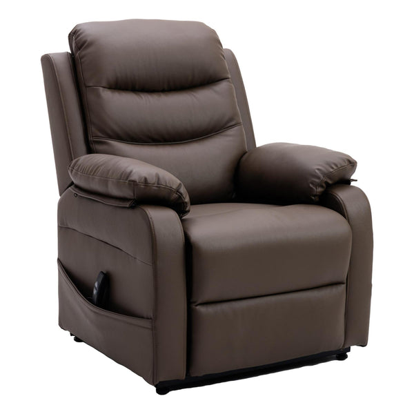 The Bamford - Single Motor Riser Recliner Chair in Truffle Plush Faux Leather