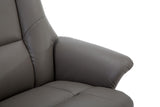 Marseille Faux Leather Swivel Recliner Chair In Grey With Footstool