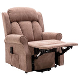 The Darwin - Dual Motor Riser Recliner Mobility Arm Chair in Mink Brushstroke Fabric