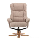 Cairo Swivel Recliner Chair & Footstool in Wheat Lisbon Fabric Morris Living