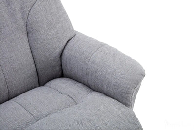 Dubai Lisbon Silver Fabric Swivel Recliner Chair With Matching Footstool GFA