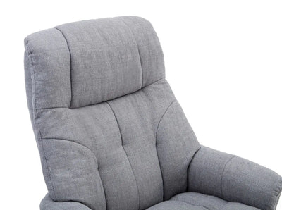 Dubai Lisbon Silver Fabric Swivel Recliner Chair With Matching Footstool GFA