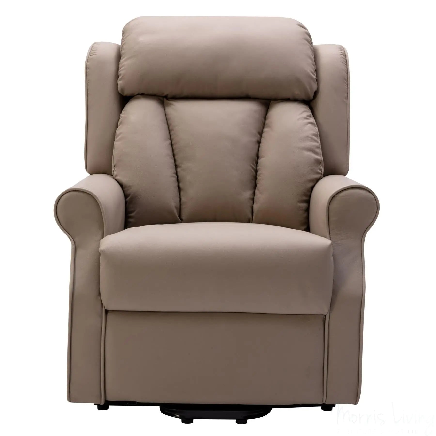 The Darwin - Dual Motor Riser Recliner Mobility Arm Chair in Taupe Genuine Leather Morris Living