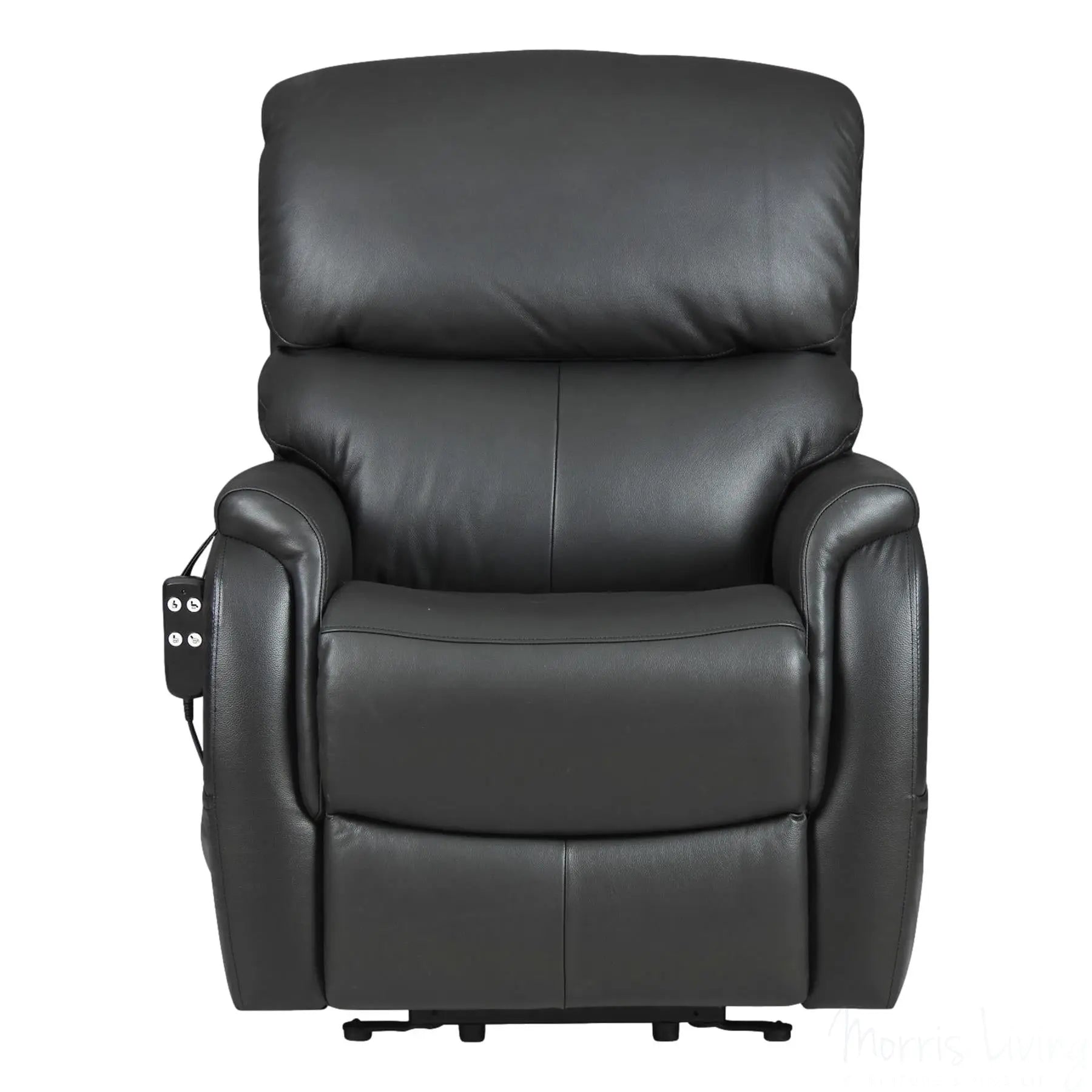 The Montreal - Dual Motor Riser Recliner Electric Mobility Lifting Chair in Black Leather Morris Living