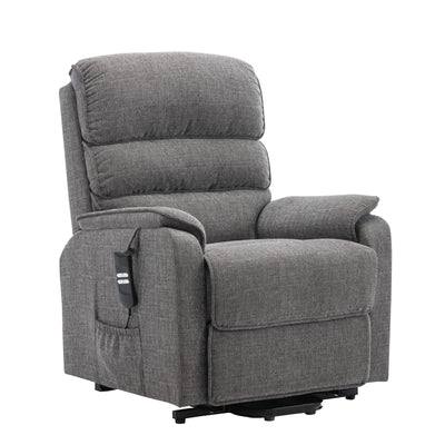 Henley Riser Recliner Mobility Chair, Dual Motor, Heat & Massage in Lisbon Grey Fabric