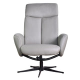 The Dakota Swivel Recliner Chair in Husky Genuine Leather and Black base.