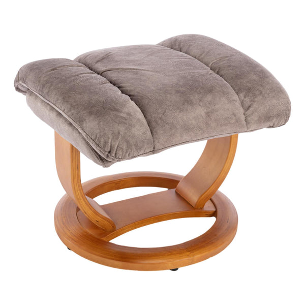 The Saigon Footstool Only - Soft Fabric in Otter Grey With Cherry Base