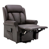 The Darwin - Dual Motor Riser Recliner Mobility Arm Chair in Brown Leather