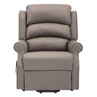 The Perth - Dual Motor Riser Recliner Mobility Chair in Grey Plush Faux Leather