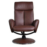 The Dakota Swivel Recliner Chair in Chestnut Genuine Leather and Match base.