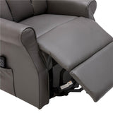 The Darwin - Dual Motor Riser Recliner Mobility Arm Chair in Grey Genuine Leather