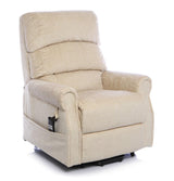 The Augusta - Dual Motor Riser Recliner Mobility Chair in Soft Fabric Finish - Cream
