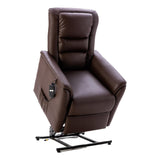 The Bradwell - Single Motor Riser Recliner Chair in Brown Plush Faux Leather